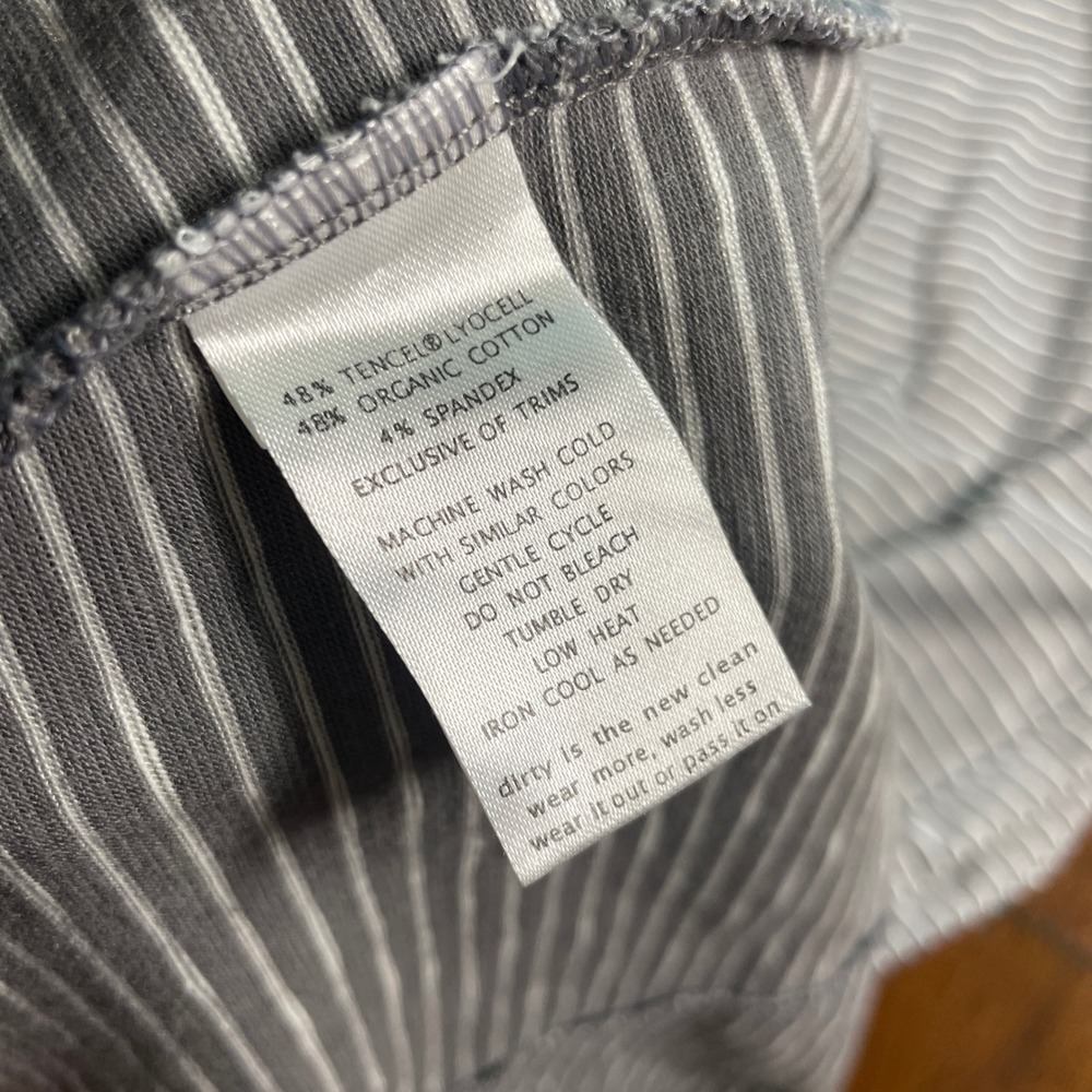 Toad&Co T-Shirt Dress Women Medium Gray Striped Organic Cotton Tencel Casual - Picture 10 of 10